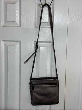 Cole Haan Brown Textured Leather Crossbody Bag